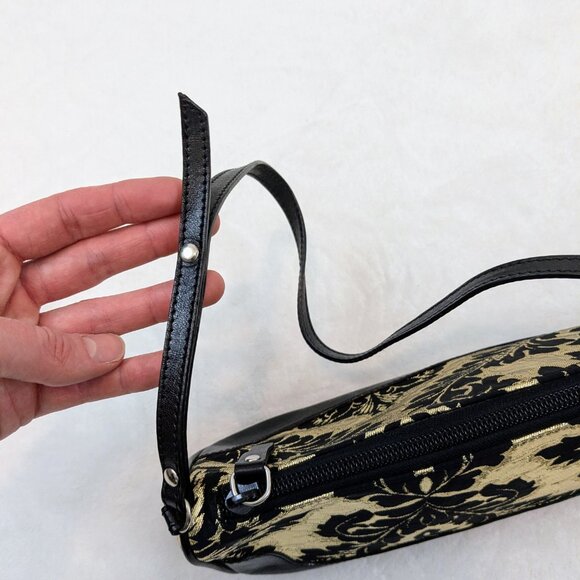 Dolce & Gabbana black gold leather satin mini shoulder bag Y2K vintage - Picture 7 of 16